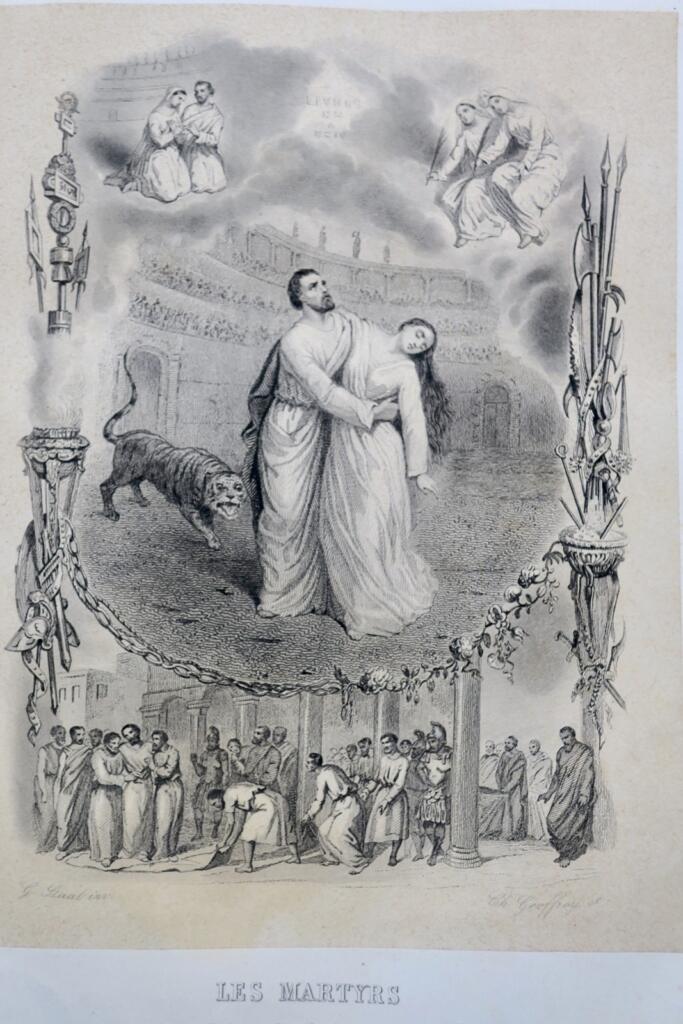 Einbände von LES MARTYRS mit Anmerkungen