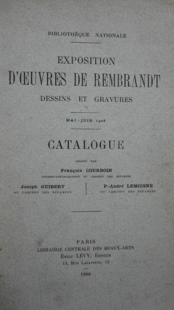 Exhibition catalog of Rembrandt's works