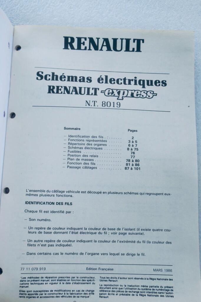 Elektrische Diagramme für Renault Express