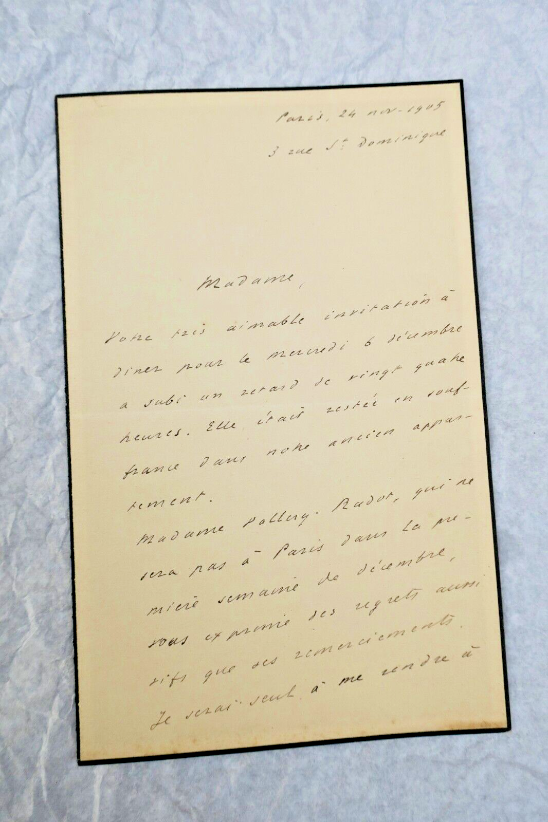 René Vallery-Radot lettre autographe manuscrite & signée - La Librairie Antique