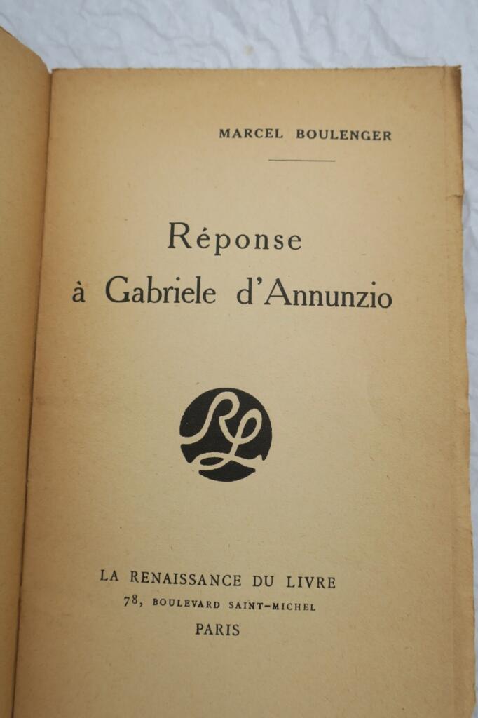 Response to Gabriele D'Annunzio