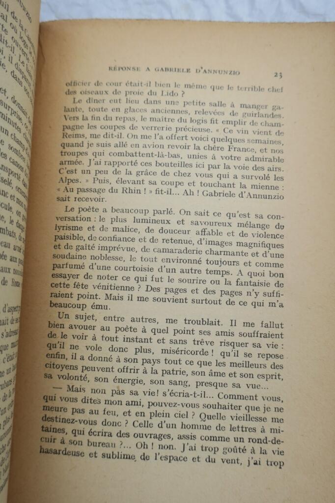 Response to Gabriele D'Annunzio