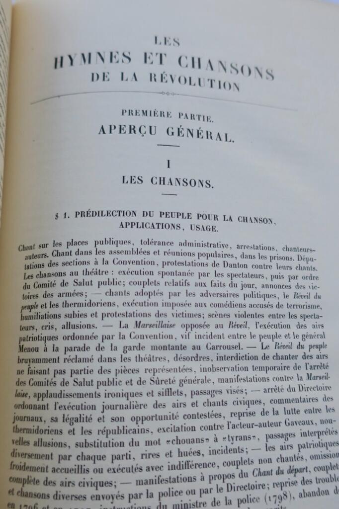 Révolution Hymnes et chansons de la Révolution. Aperçu général et catalogue 1904