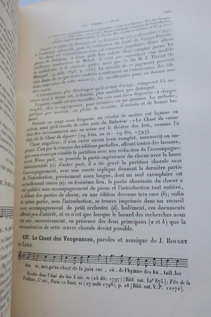 Révolution Hymnes et chansons de la Révolution. Aperçu général et catalogue 1904