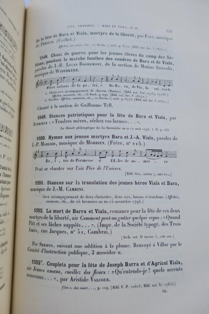 Révolution Hymnes et chansons de la Révolution. Aperçu général et catalogue 1904