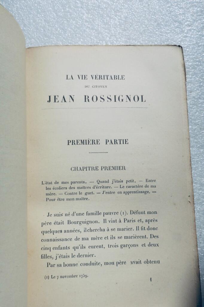 révolution La vie véritable du citoyen Jean Rossignol, vainqueur de la bastille