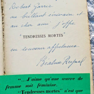 Reynal, Béatrix Tendresses mortes + envoi