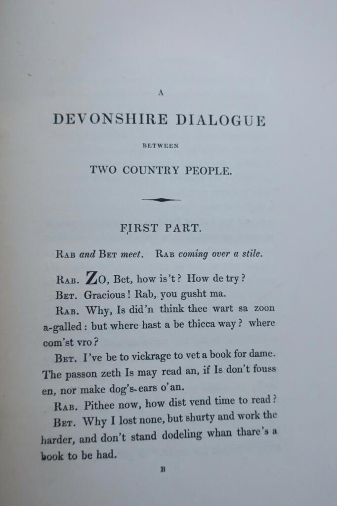 Devonshire dialect conversation with glossary