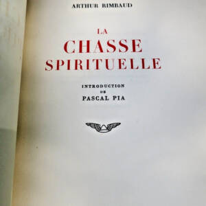 RIMBAUD (Arthur) La chasse spirituelle