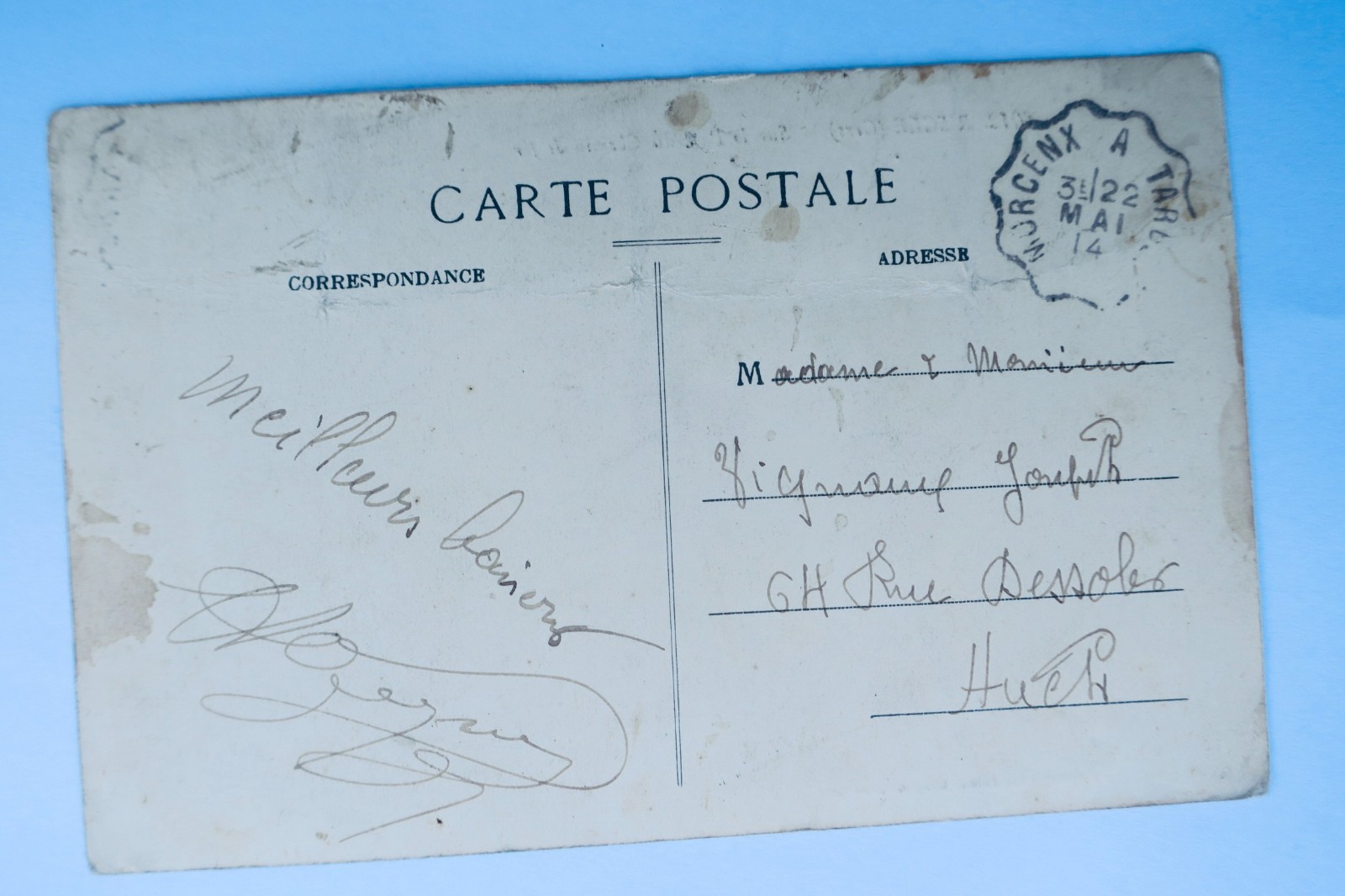 Riscle sur le pont du chemin de fer 1914 Gers 32 - La Librairie Antique