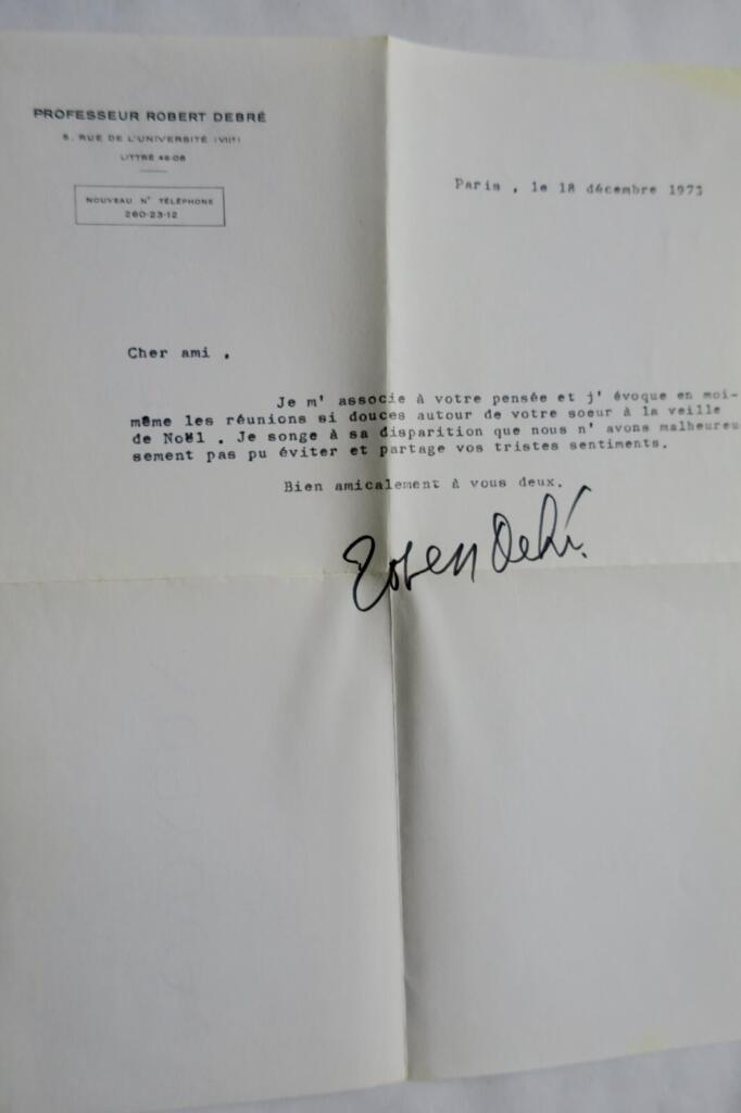 Schöne signierte Briefe von Robert Debré