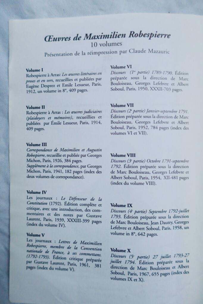Gesammelte Werke von Robespierre