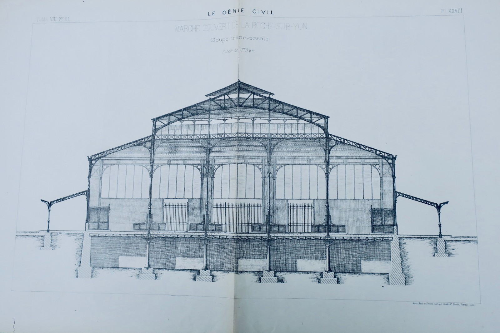 Roche sur Yvon Marché couvert Génie civil - La Librairie Antique