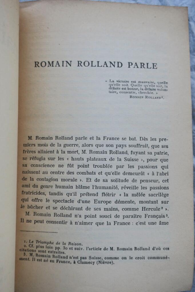 Critical essay on Rolland's patriotic stance