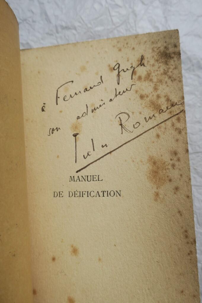 ROMAINS (Jules), Manuel de déification + dédicace