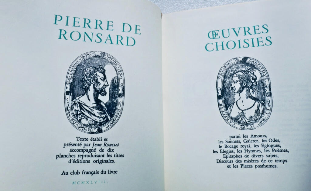 Ronsard Oeuvres choisies de Pierre de Ronsard