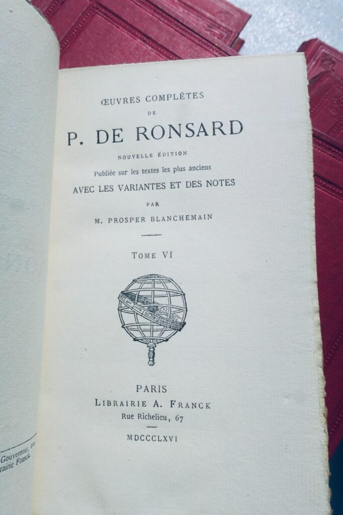 RONSARD Oeuvres complètes de P. de Ronsard bib. Elzévirienne