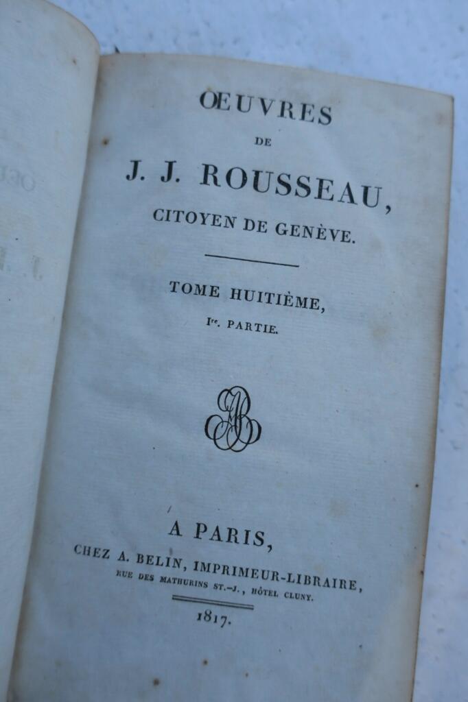 ROUSSEAU J.-J. OEUVRES DE J. J. ROUSSEAU, CITOYEN DE GENEVE 1817