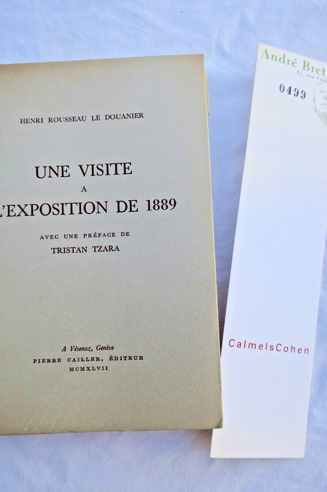展覧会への訪問<span class="lla-card-orig-wrap"><span class="lla-card-orig">❦ ROUSSEAU Le Douanier TZARA Tristan (préface) Une visite à l’exposition BRETON</span></span> - La Librairie Antique