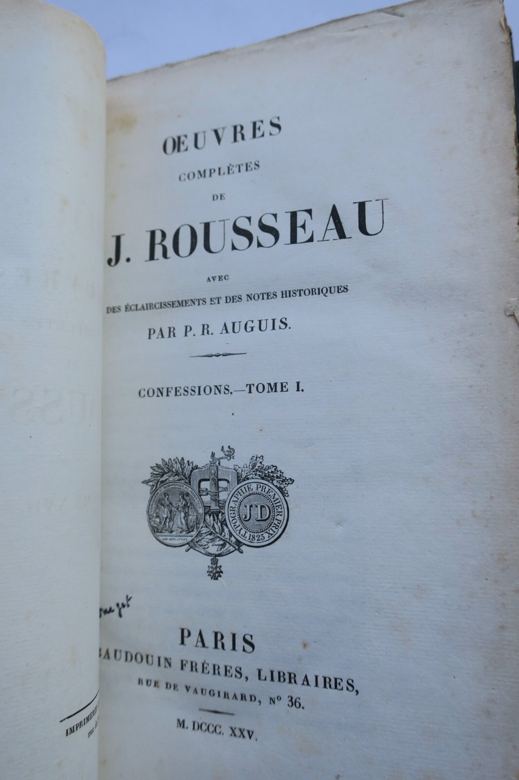 ROUSSEAU OEUVRES COMPLETES DE J.J.ROUSSEAU CONFESSIONS 1826 – Image 4