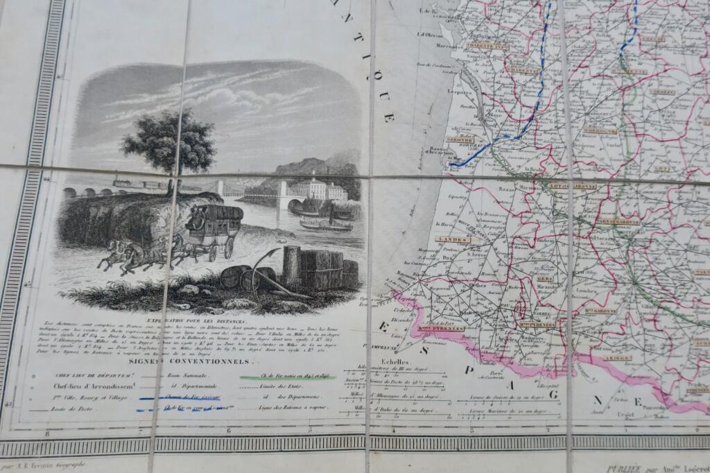 Straßennetz Frankreichs - Postkarte der Republik