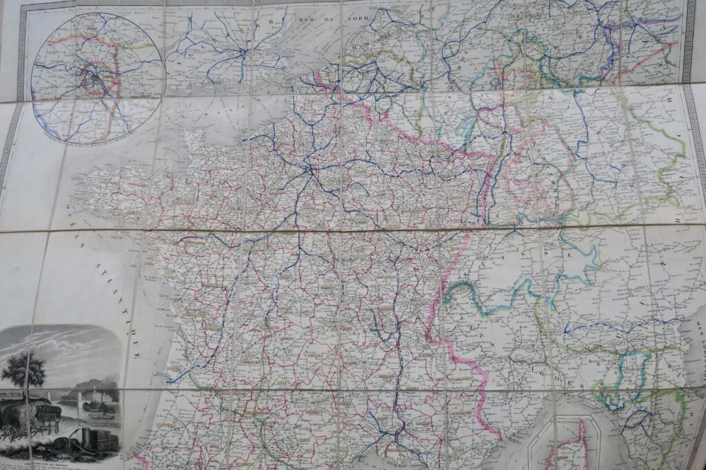 Straßennetz Frankreichs - Postkarte der Republik