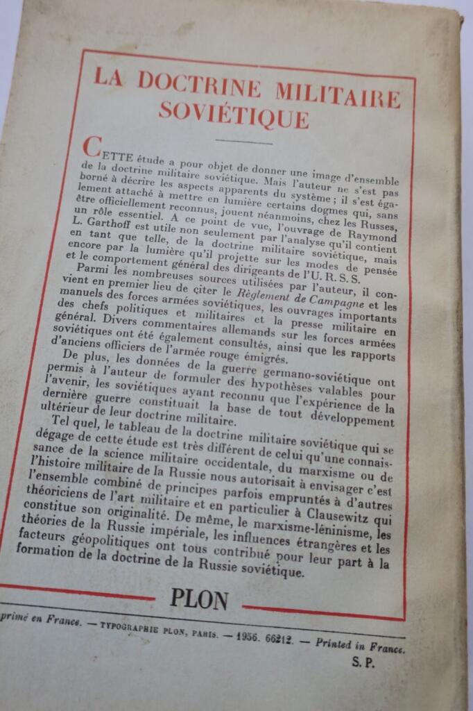 Russie DOCTRINE MILITAIRE SOVIETIQUE 1956