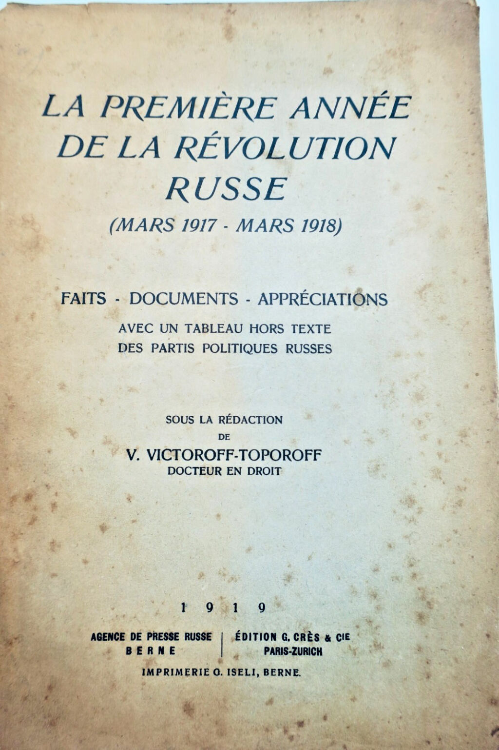 First Year of Russian Revolution 1919