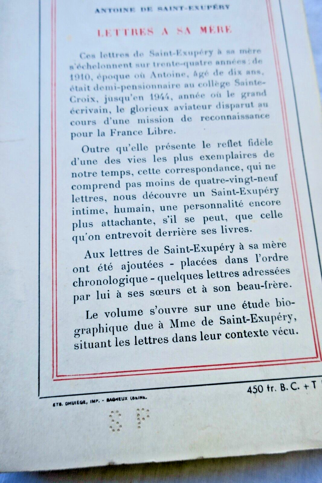 Saint-Exupéry’s letters to his mother<span class="lla-card-orig-wrap"><span class="lla-card-orig">❦ SAINT-EXUPÉRY Lettres à sa mère S.P.</span></span> - La Librairie Antique