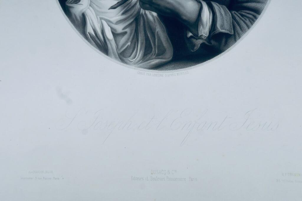 Der heilige Josef mit dem Christuskind - Stahlstich