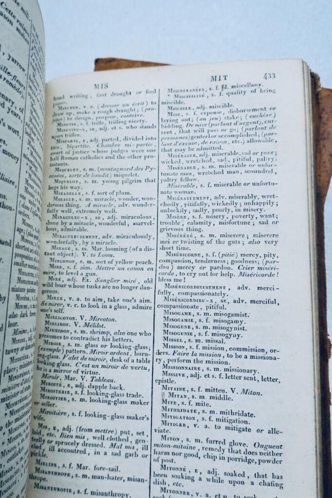 Französisch-Englisches Wörterbuch, 1827