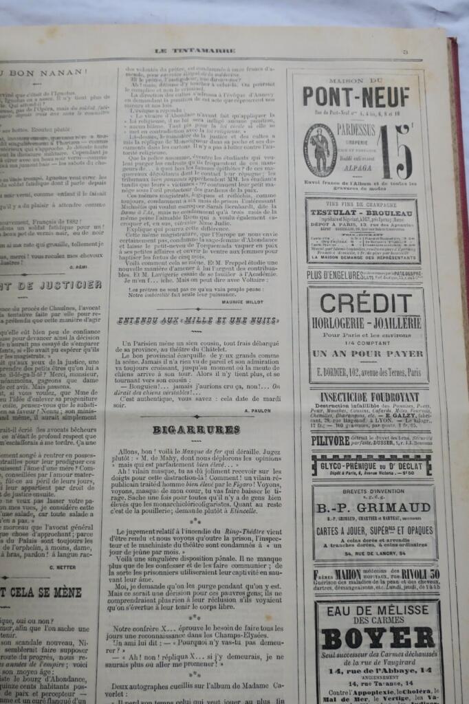 French Satirical Weekly 1882