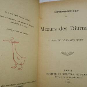 SCHWOB Marcel /LOYSON-BRIDET Moeurs des diurnales EO
