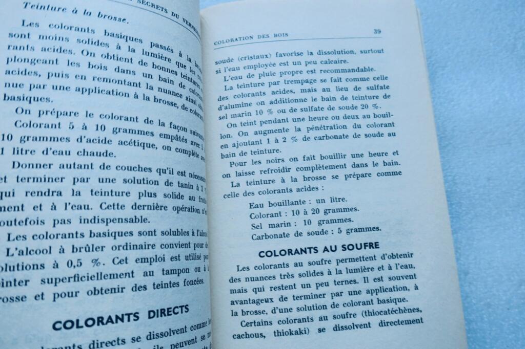 secrets du vernissage et du laquage du bois