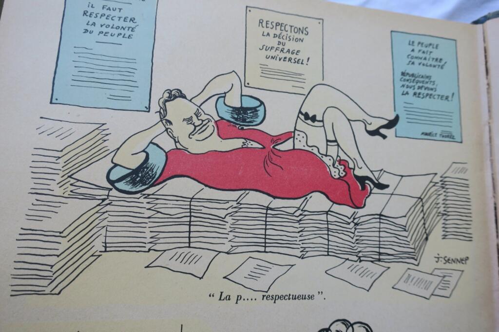 French Political Satire & Original Drawing