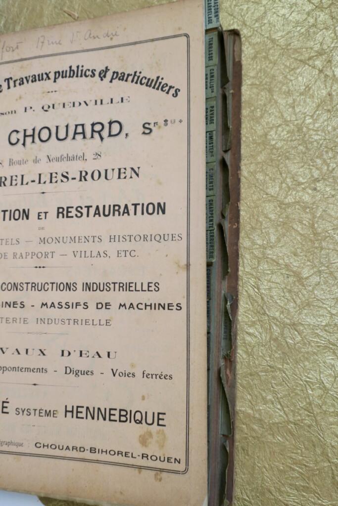 série de prix applicable aux travaux des batiments 1910