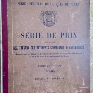 série de prix applicable aux travaux des batiments 1910