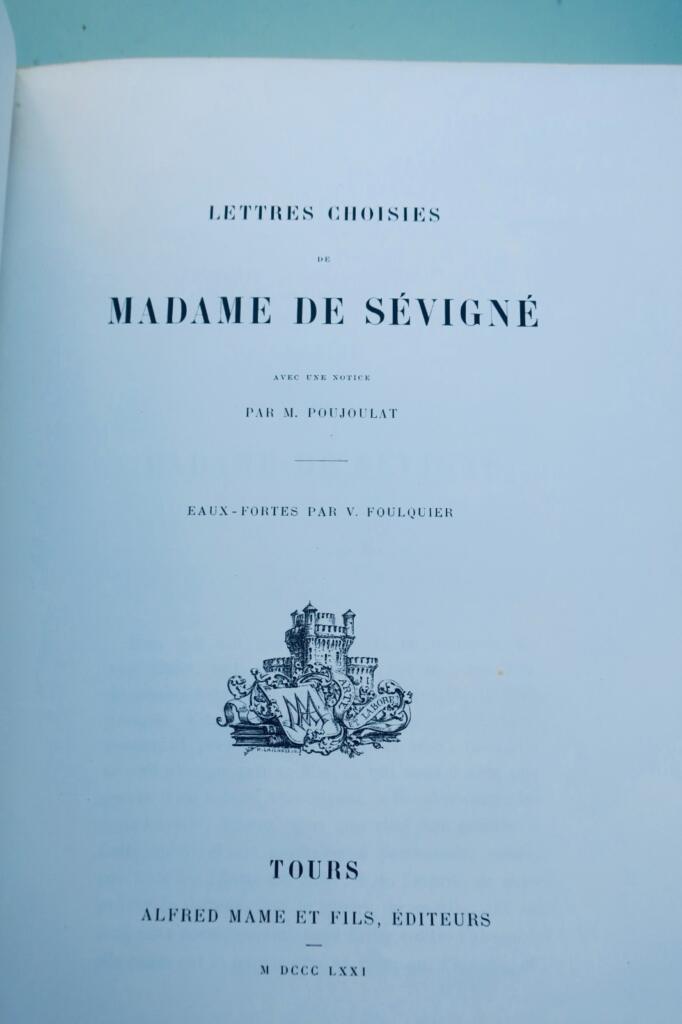Sévigné Lettres choisies de Madame de Sévigné