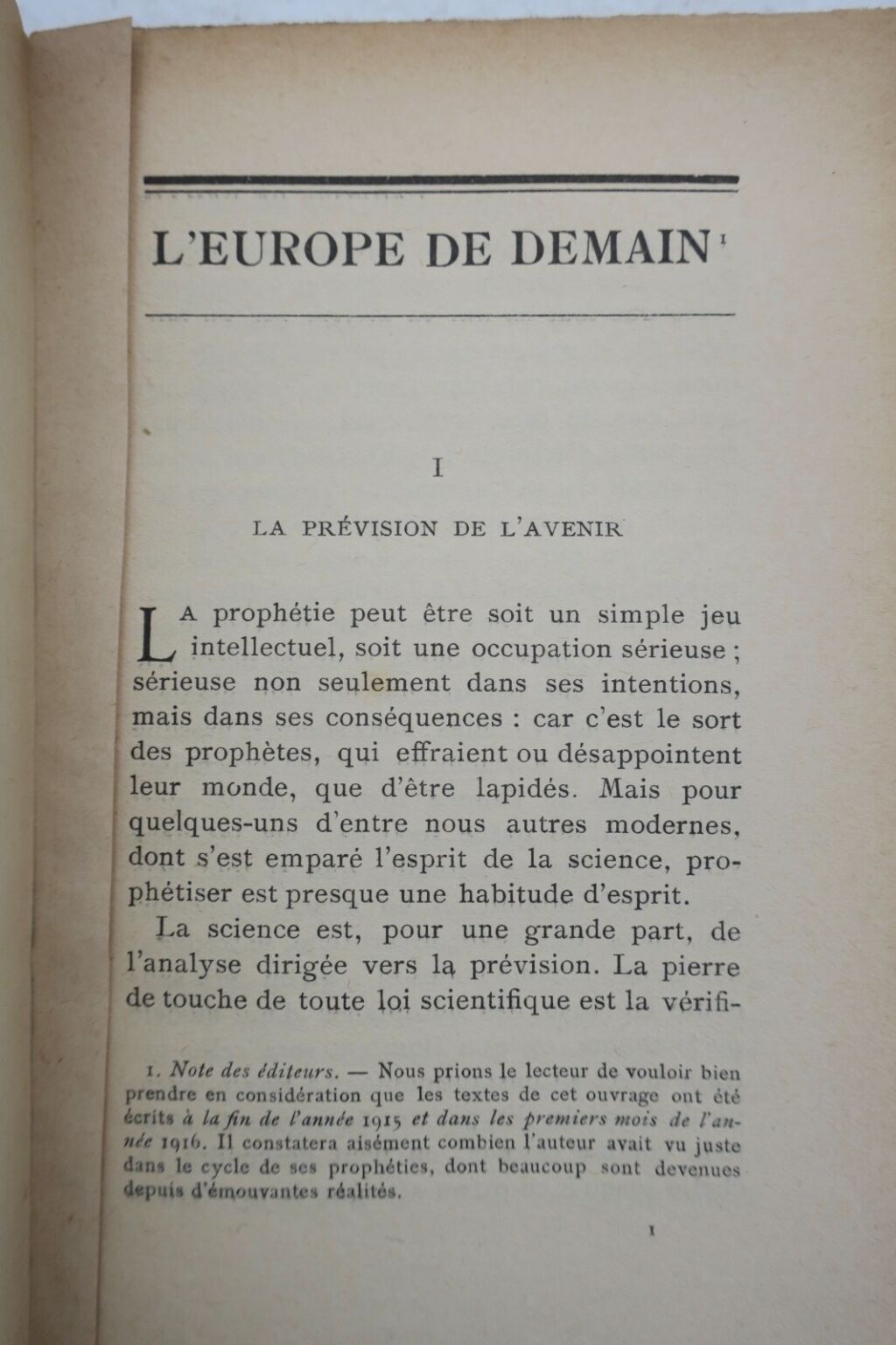 Visionary analysis of post-war Europe