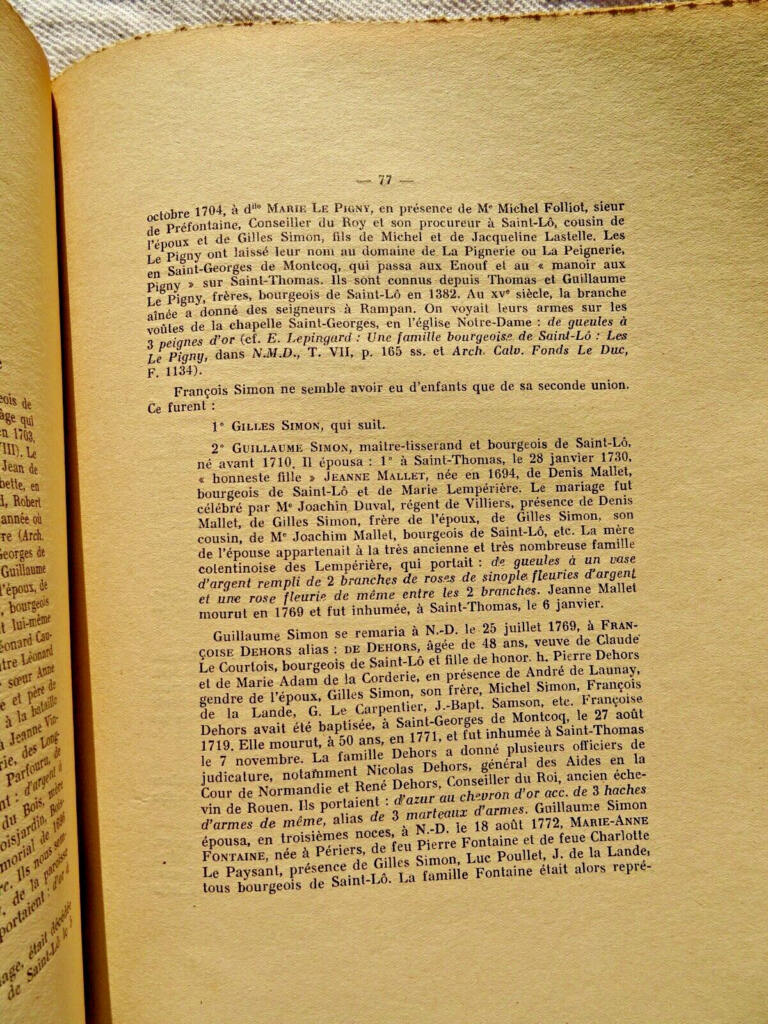 Genealogie der Saint-Loire Bürgerfamilie