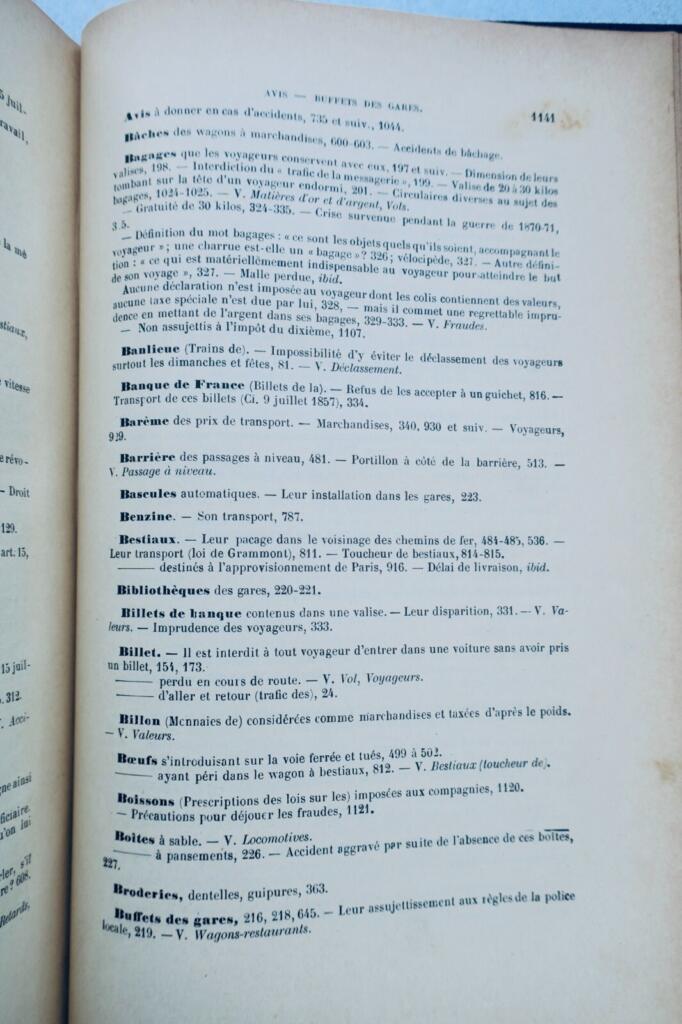 SNCF CODE ANNOTÉ DES CHEMINS DE FER EN EXPLOITANTS 1905