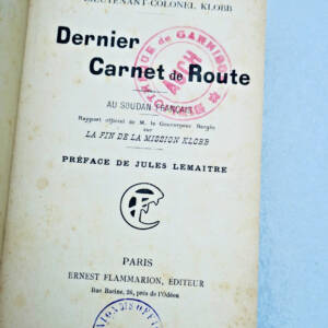 Soudan Dernier carnet de route Au Soudan français