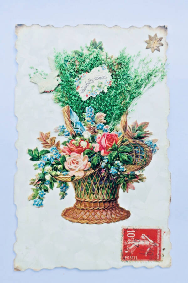 Souhaits sincères composition florale et végétal BELLE EPOQUE 1907