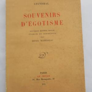 Stendhal (1783-1842) Souvenirs d'égotisme 1950