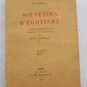 Stendhal (1783-1842) Souvenirs d'égotisme 1950