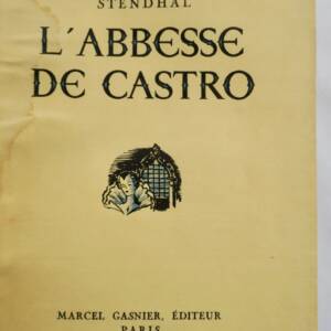 STENDHAL L'ABBESSE DE CASTRO 1946