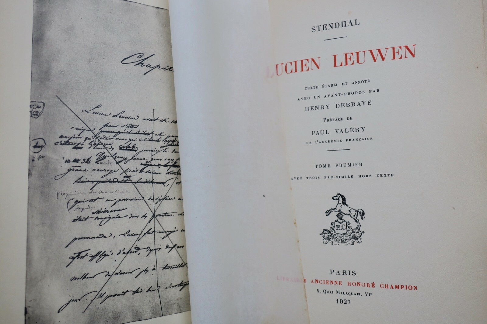 STENDHAL: LUCIEN LEUWEN/ 1927 Paul Valéry – Image 8