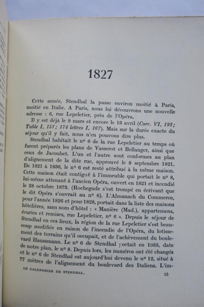 Stendhal's Calendar: Biographical Chronicle