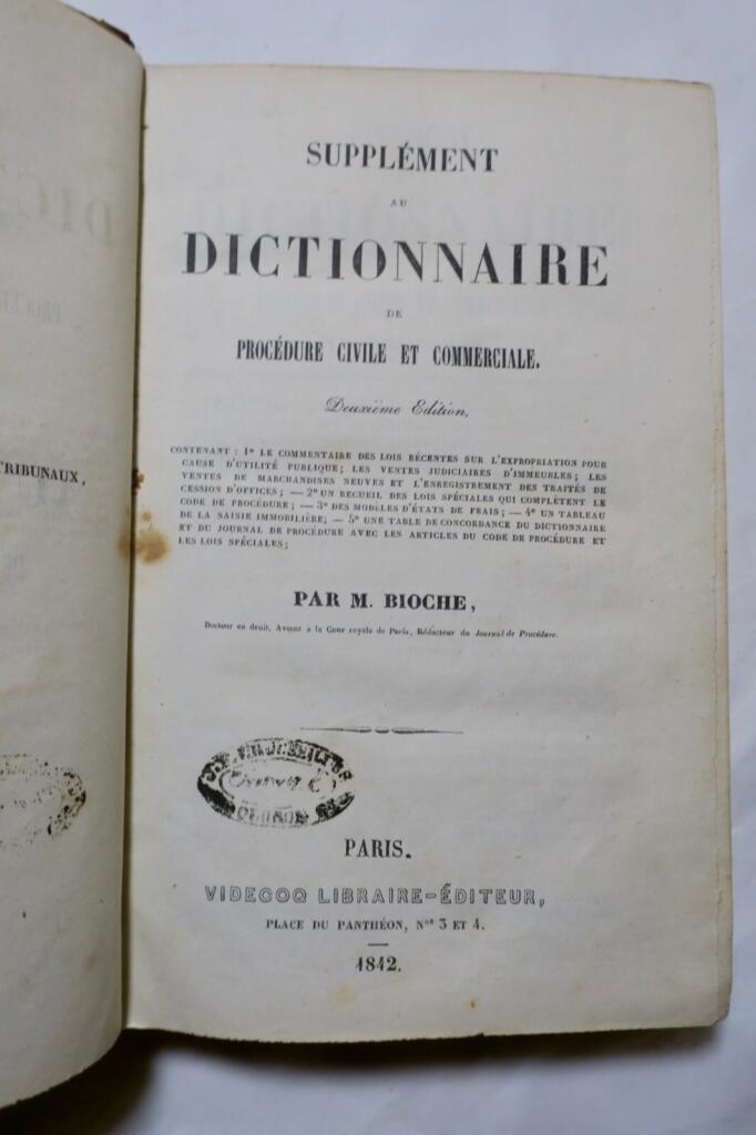Nachtrag zum Wörterbuch der Zivil- und Handelsprozessordnung 1842