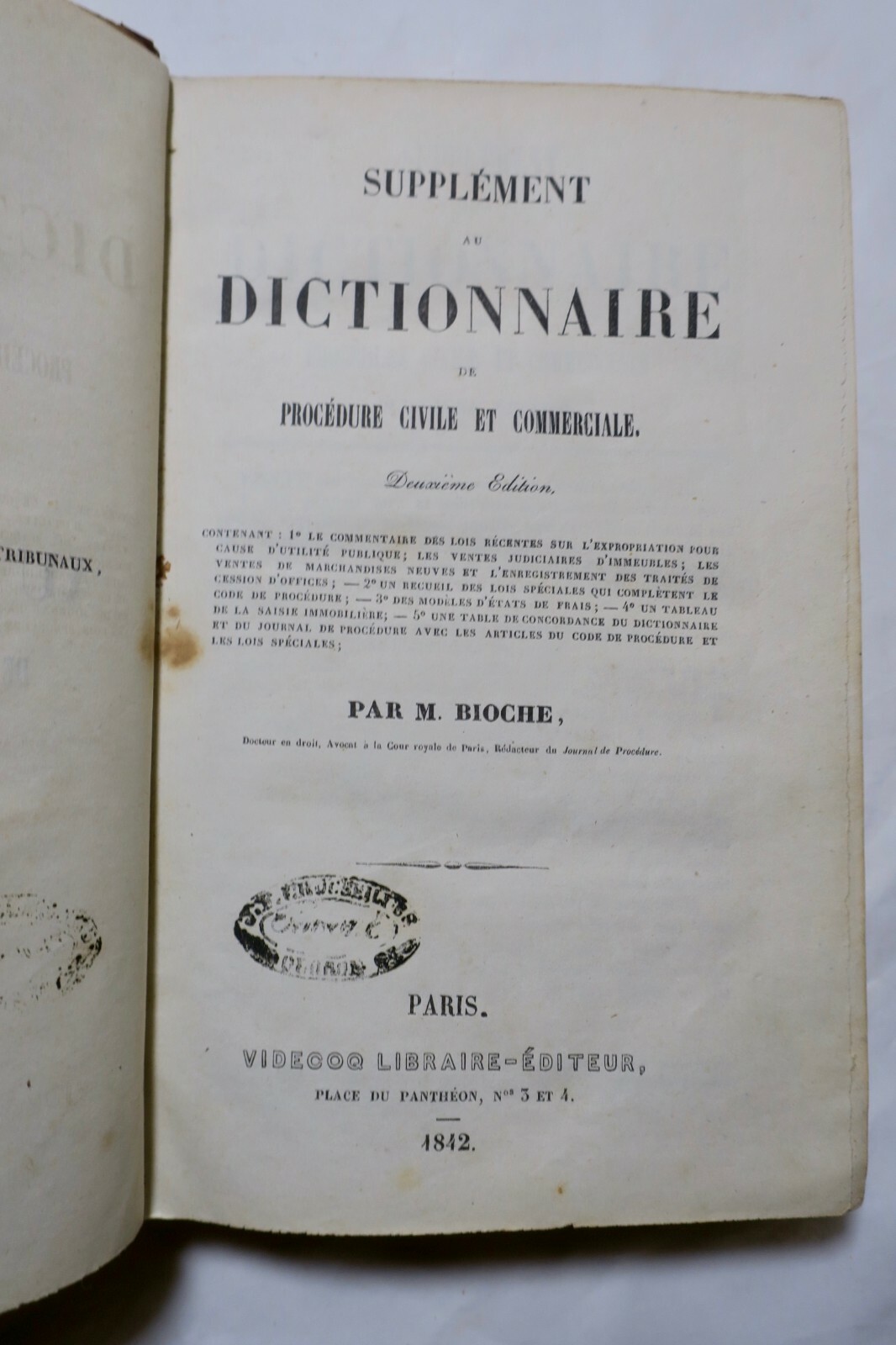 Ergänzung zum Zivilprozesswörterbuch<span class="lla-card-orig-wrap"><span class="lla-card-orig">❦ SUPPLEMENT AU DICTIONNAIRE DE PROCEDURE CIVILE COMMERCIALE 1842</span></span> - La Librairie Antique
